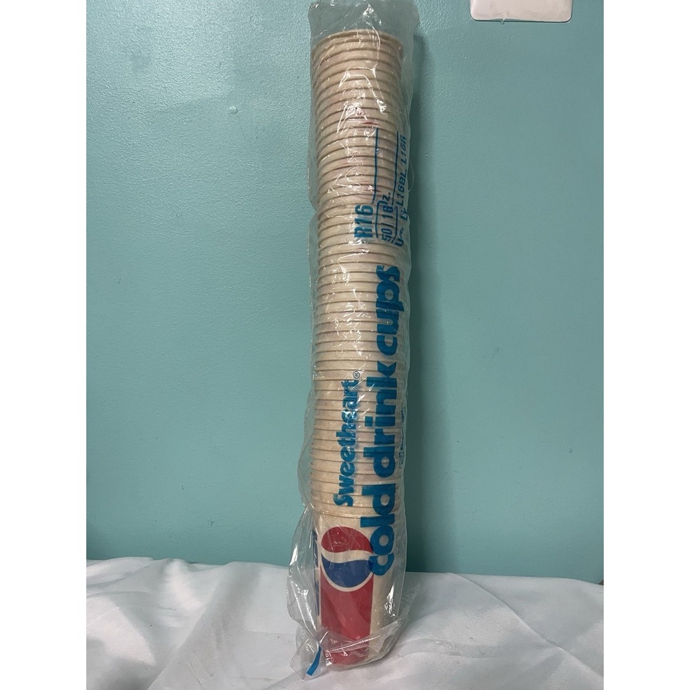Pepsi,‎ Diet Wax Paper Cups VTG Vending Retro 87-1991 Pack Of 50
